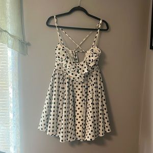 Perfect! Ark & Co Polka Dot V-Neck Dress With Tie Up Back